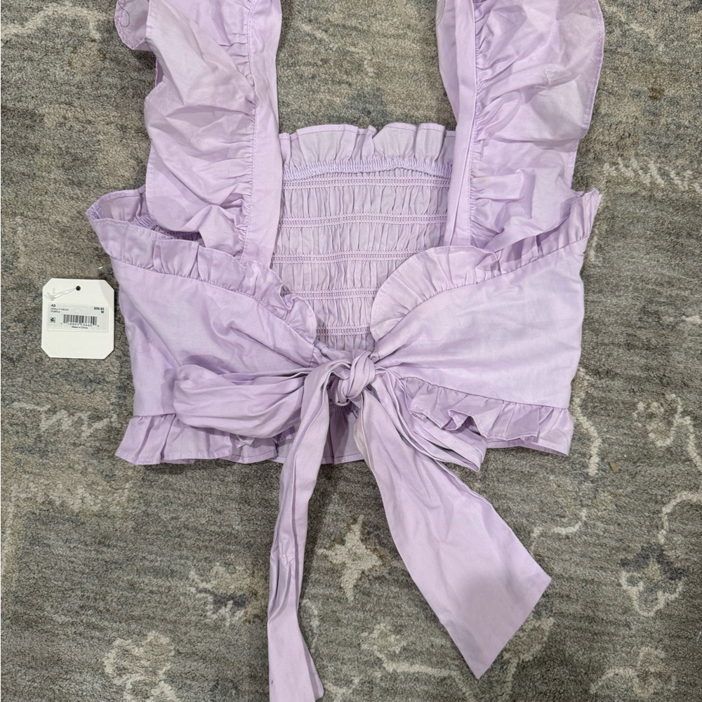Altar'd State Lilac Smocked Crop Top - Picture 2 of 4